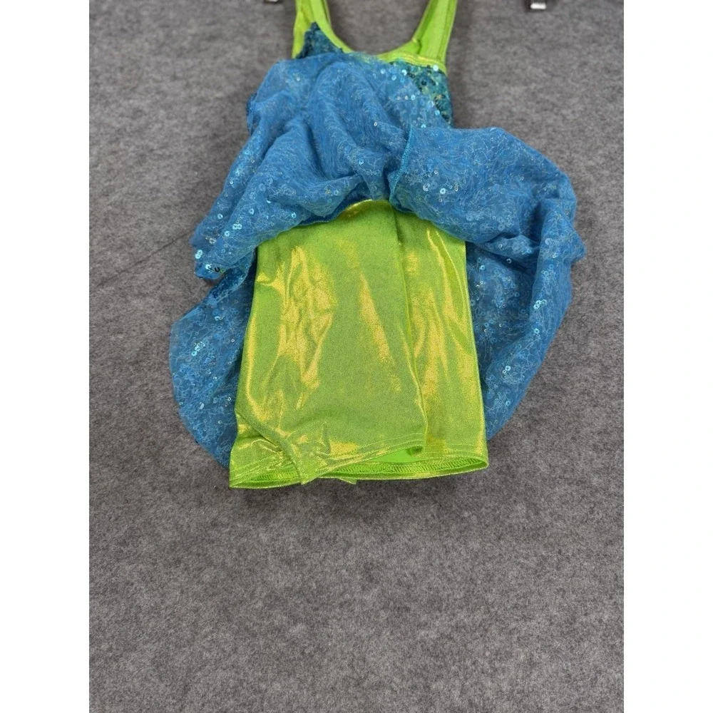 A Wish Come True Girls LC Sequin Tutu Dress Blue Green‎ Dance Costume Ballet